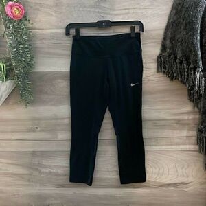 Nike Womens Dri Fit Black Elastic Waist Running Compression Legging Size XS